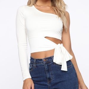 Fashion Nova Heart Holder One Shoulder Top